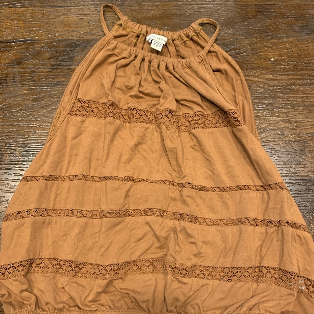 American Eagle Rust Halter Crop Top
